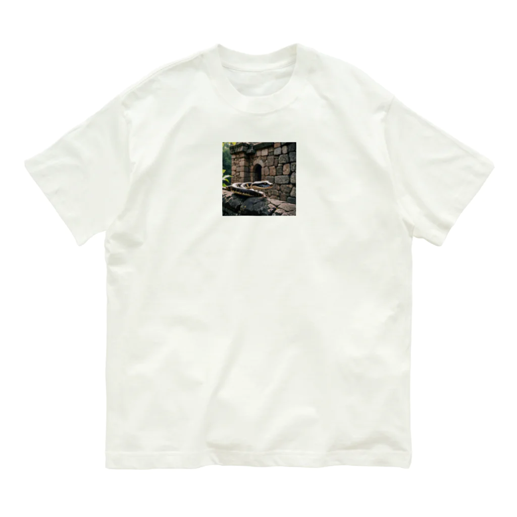 TakeKAKEの国外逃亡をはかる蛇 Organic Cotton T-Shirt