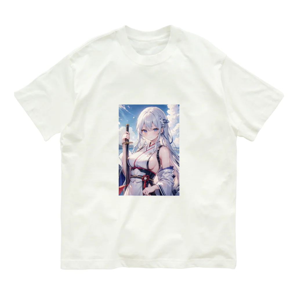 巫女スタぐらむの日本刀をもった美少女 Organic Cotton T-Shirt