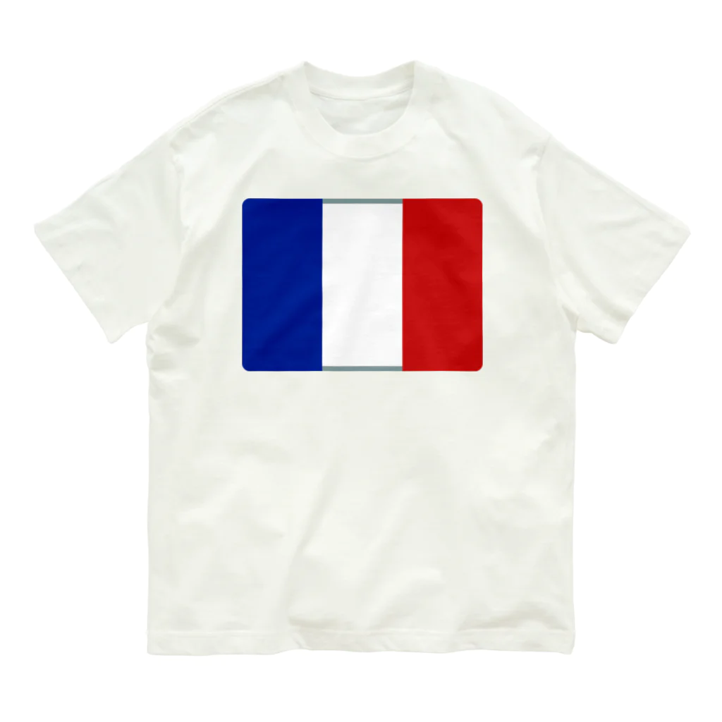 お絵かき屋さんのフランスの国旗 オーガニックコットンTシャツ