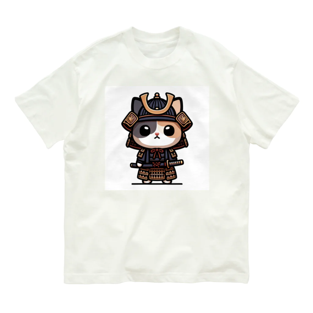 にゃんラボの武士にゃんこ２ オーガニックコットンTシャツ