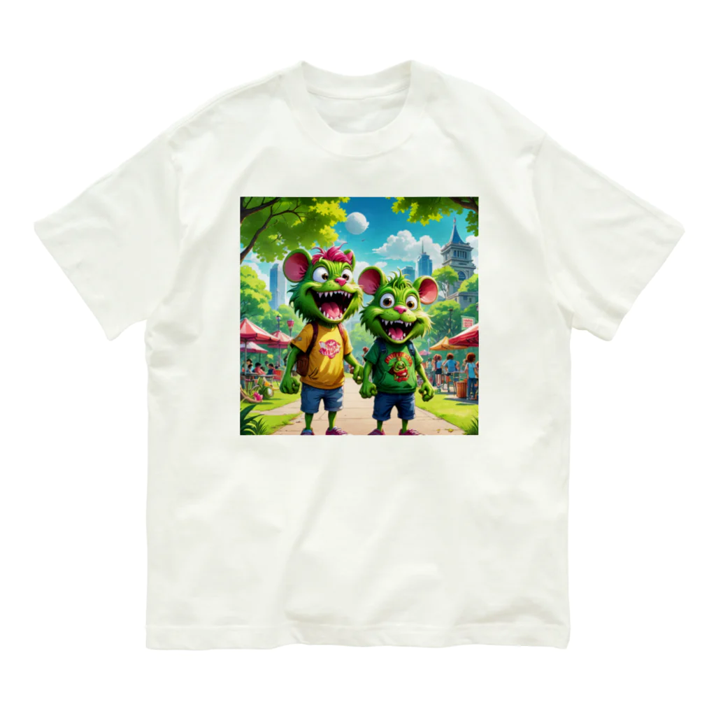 LEAD !のモンスターの仲良し兄弟 Organic Cotton T-Shirt