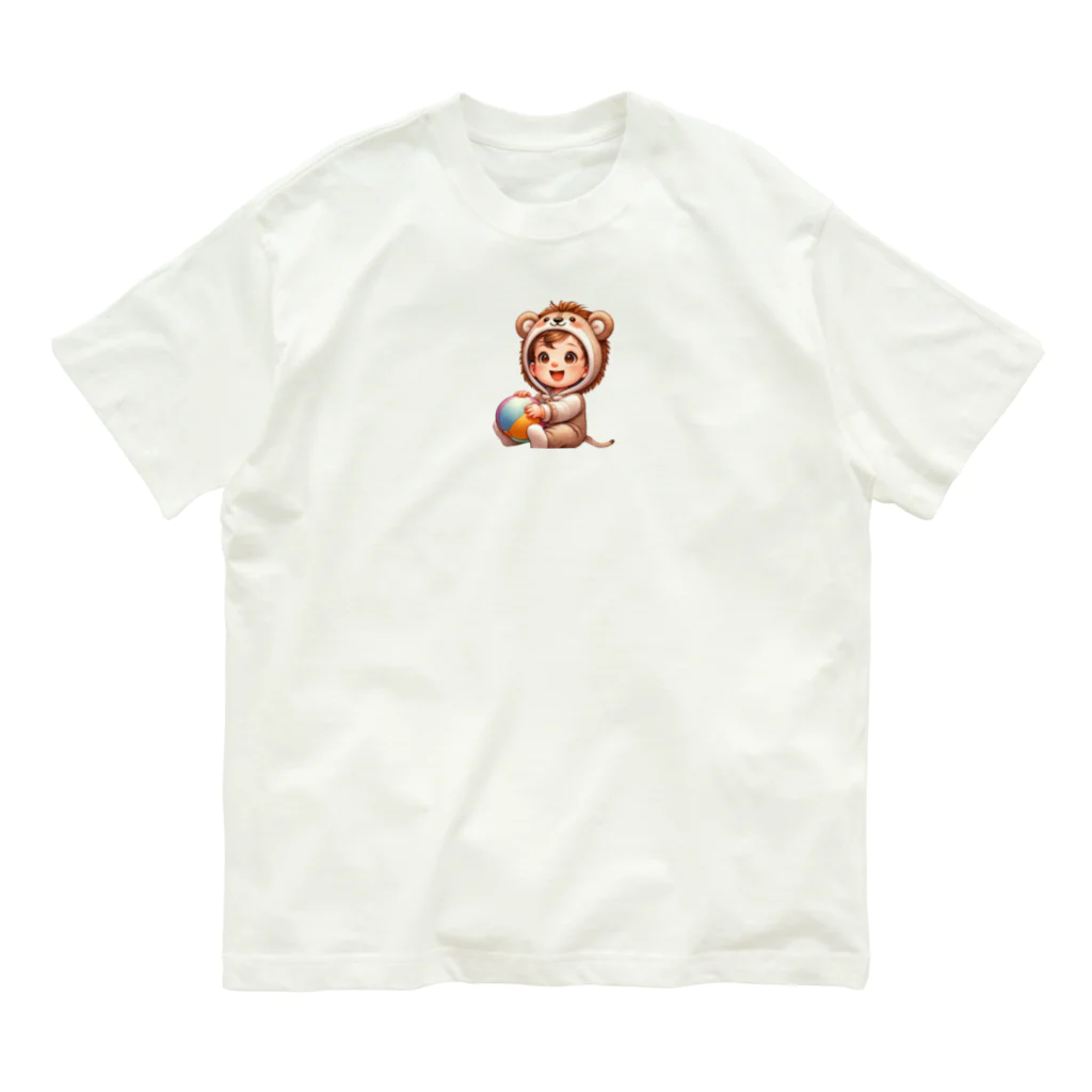 pothossysのかわいい着ぐるみ赤ちゃん オーガニックコットンTシャツ