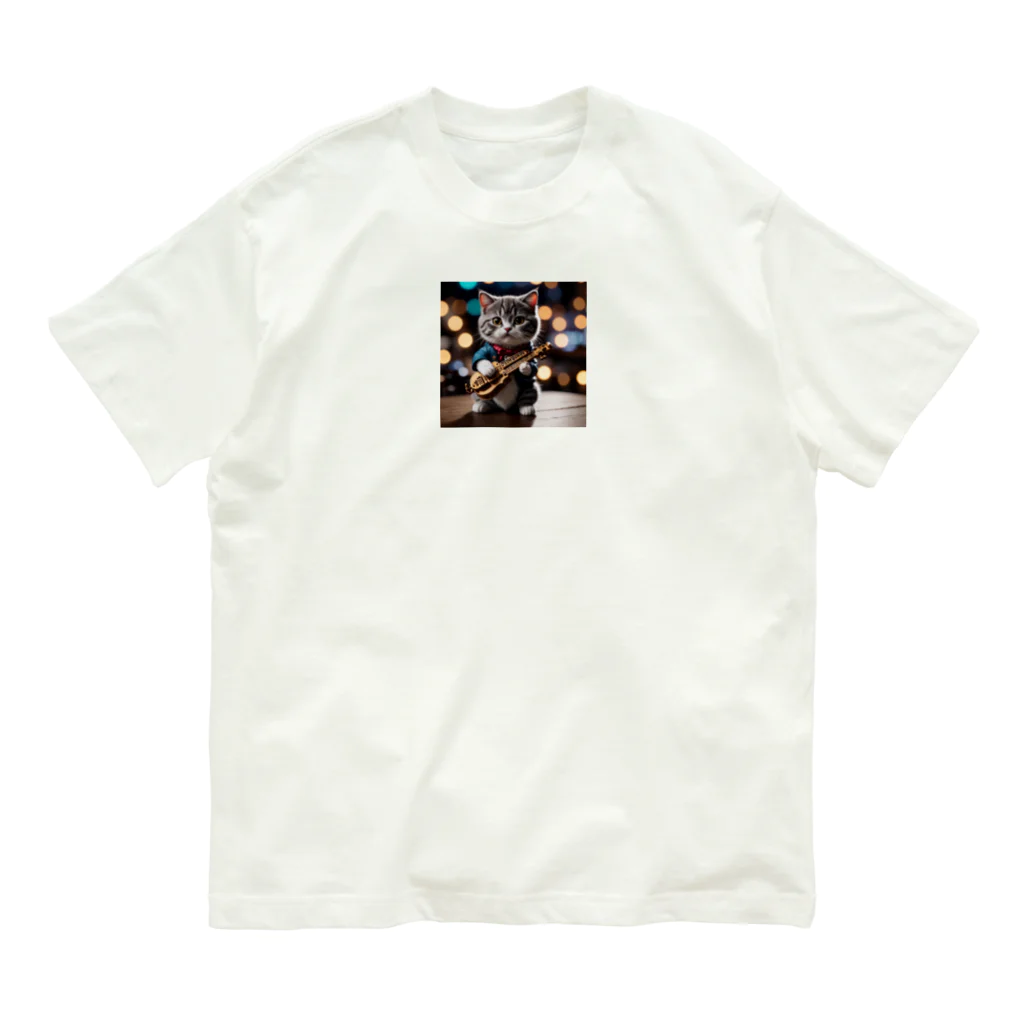 asnaynの音楽スター誕生中のネコちゃん Organic Cotton T-Shirt