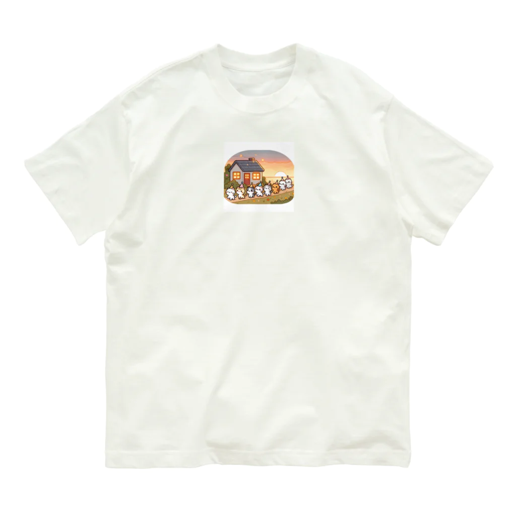 子猫カーニバルの子猫のパーティーの帰り Organic Cotton T-Shirt