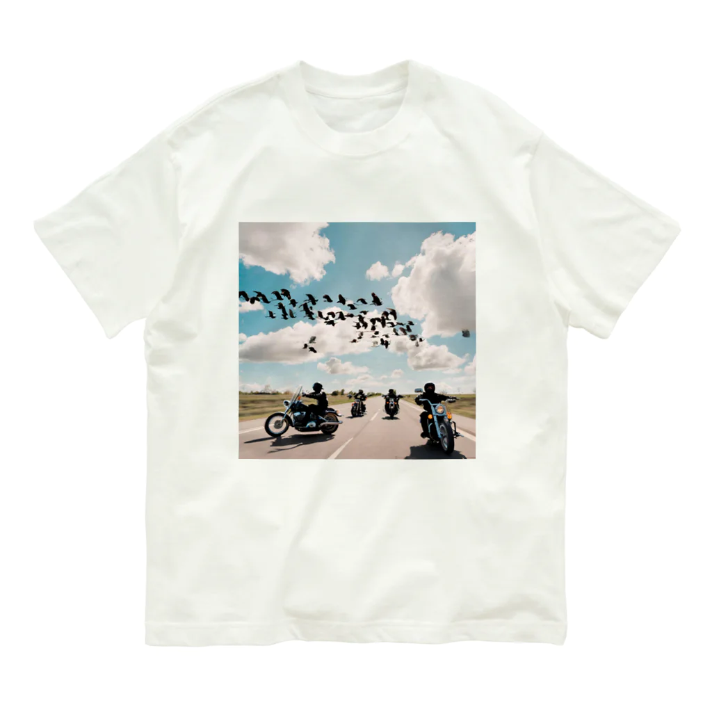 the blue seasonの風を切って、空と地を繋ぐ オーガニックコットンTシャツ