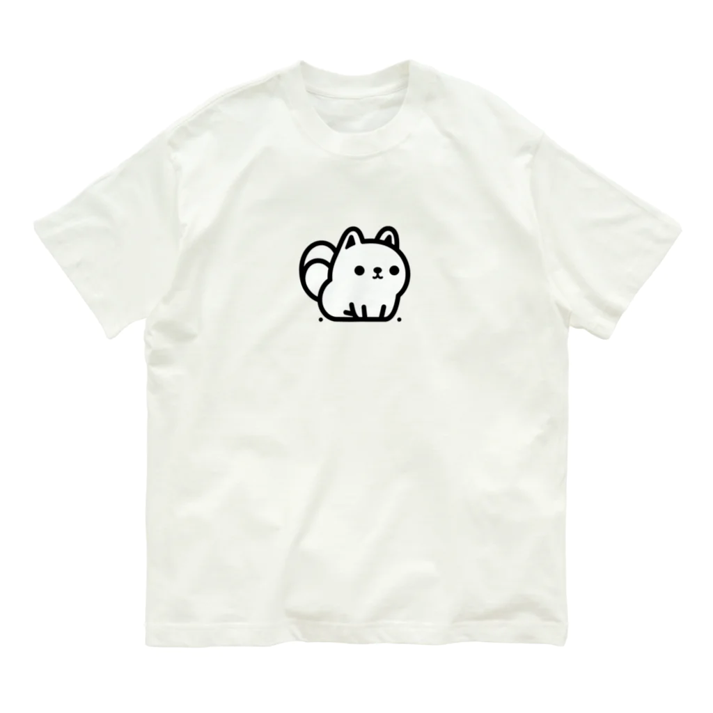 万事屋のシンプルで愛らしい犬 オーガニックコットンTシャツ