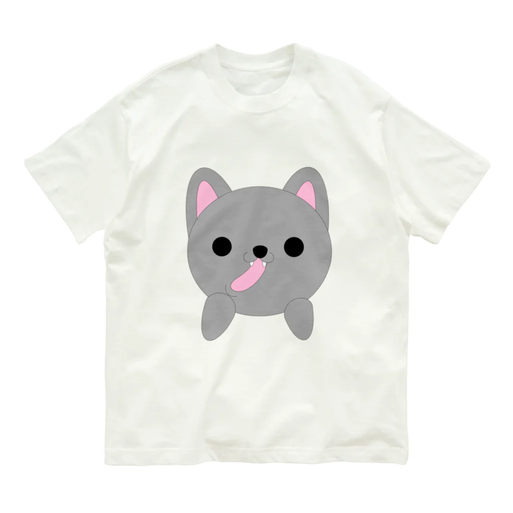 Hanamari のグレー色の猫ちゃんとお尻 Organic Cotton T-Shirt