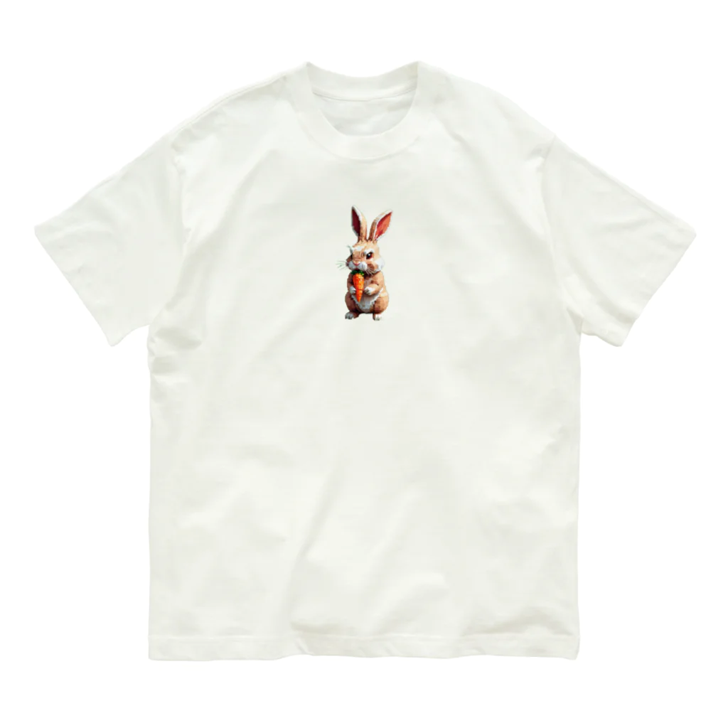 メロンパン猫の人参泥棒うさたん Organic Cotton T-Shirt