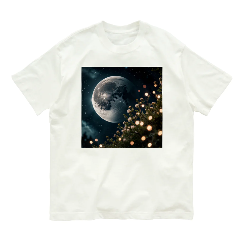 YUDAのAIアトリエの月と幻想 オーガニックコットンTシャツ