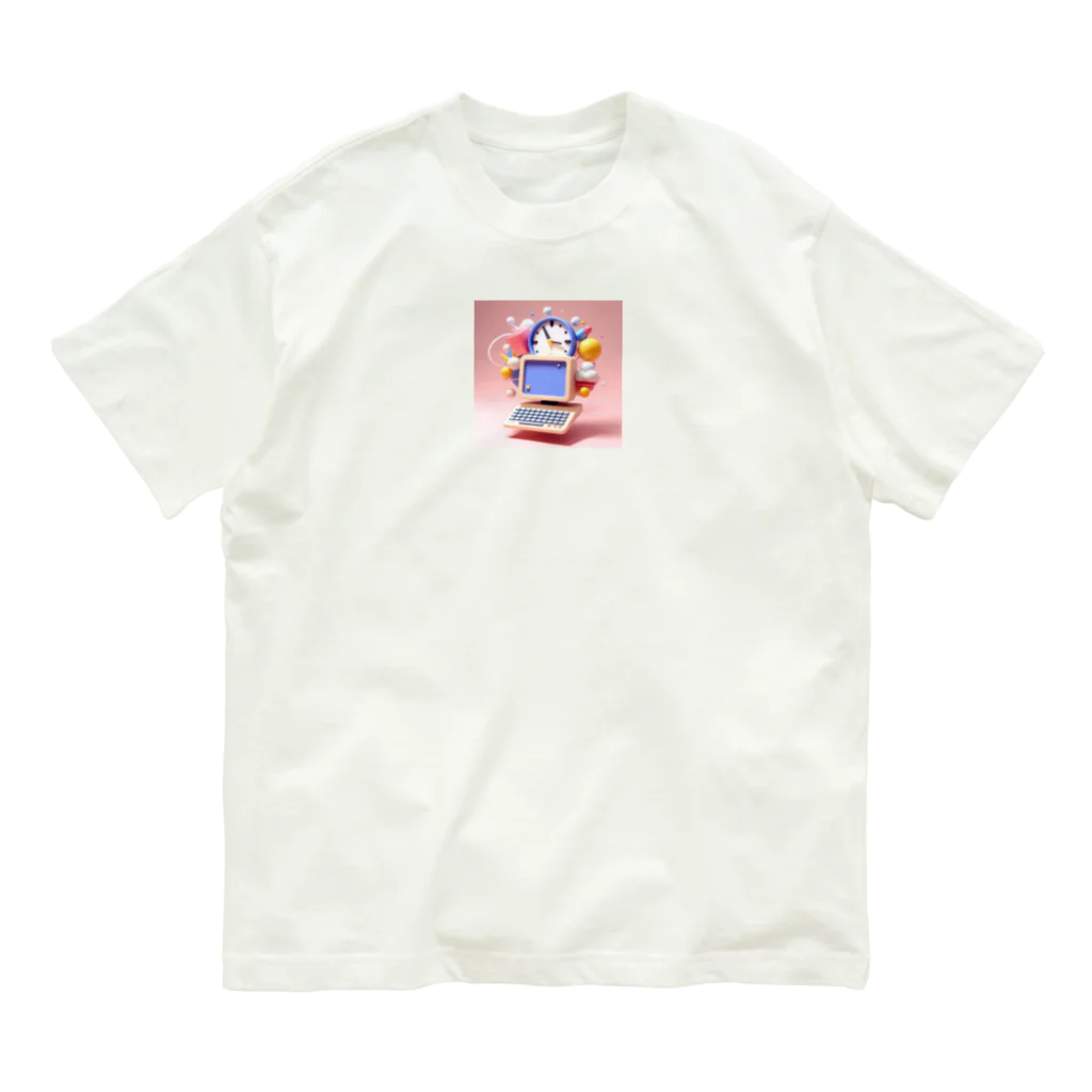 moyasi_777の時計ちゃん オーガニックコットンTシャツ