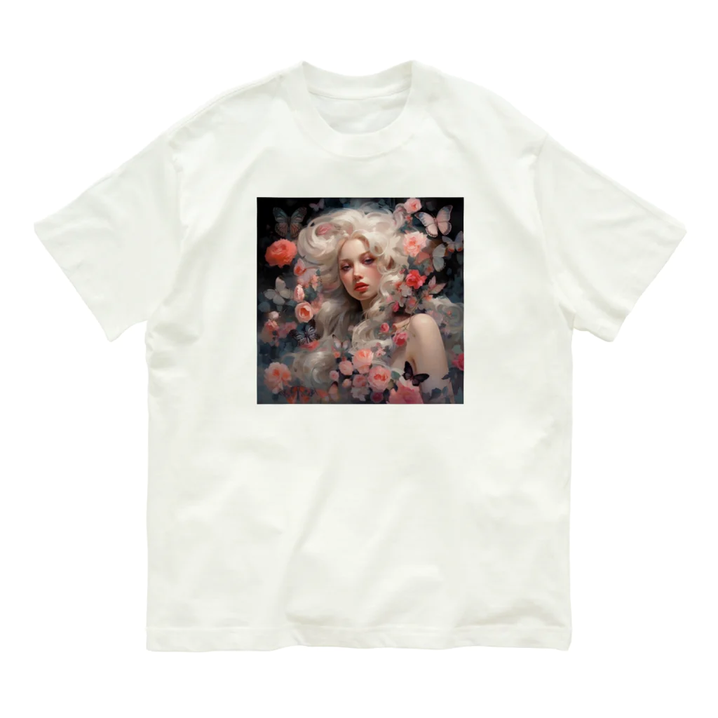 AQUAMETAVERSEの花と美女　なでしこ1478 オーガニックコットンTシャツ