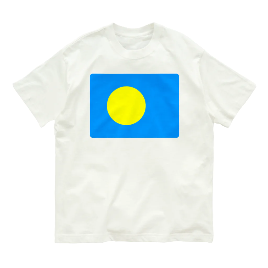 お絵かき屋さんのパラオの国旗 オーガニックコットンTシャツ