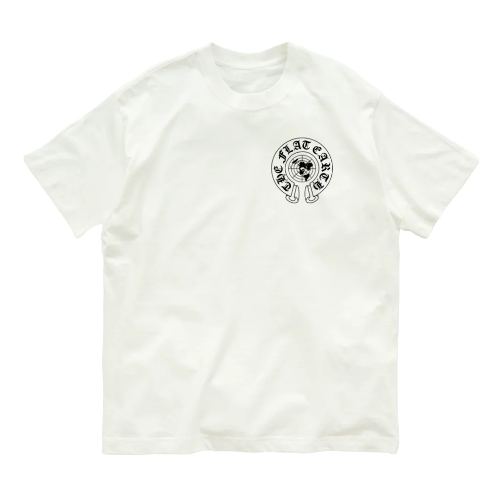 Mappila SHOPのフラットアースMAP04 ch-BLACK Organic Cotton T-Shirt