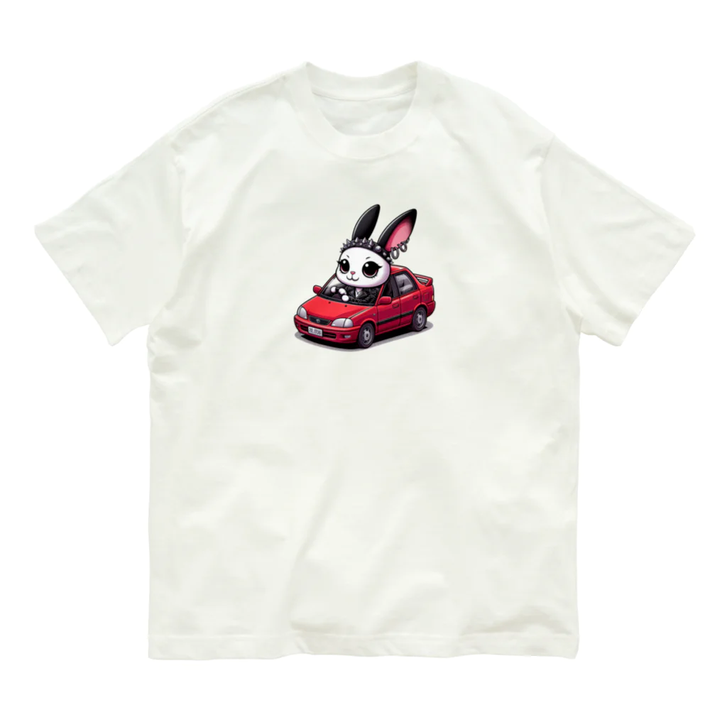 momonekokoのエモいウサギ オーガニックコットンTシャツ
