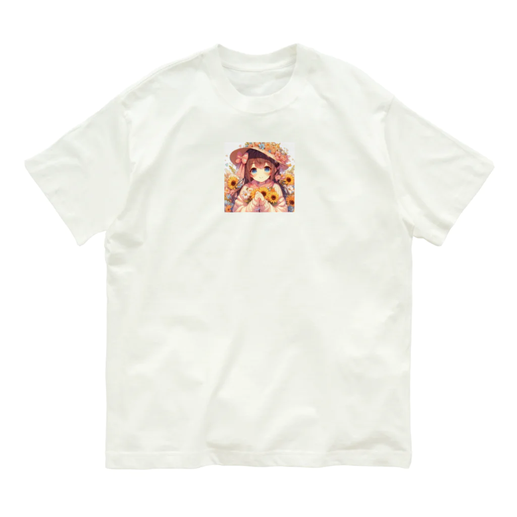 akipoyoのフローラ ちゃん オーガニックコットンTシャツ