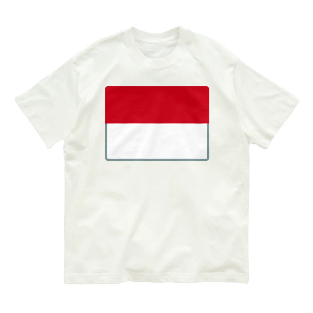 お絵かき屋さんのモナコの国旗 オーガニックコットンTシャツ