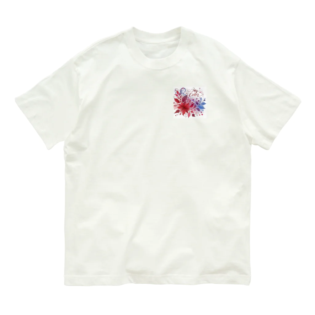 MILIKUのMy Color 赤と紫 オーガニックコットンTシャツ