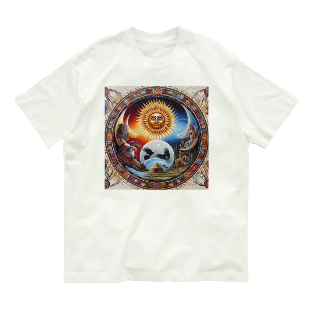 MKTU51の太陽　月　大地　祈り Organic Cotton T-Shirt