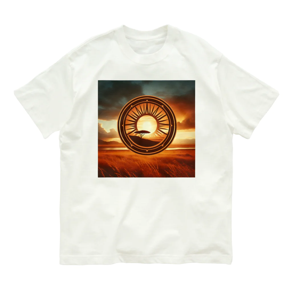 Qten369のサバンナの太陽 Organic Cotton T-Shirt