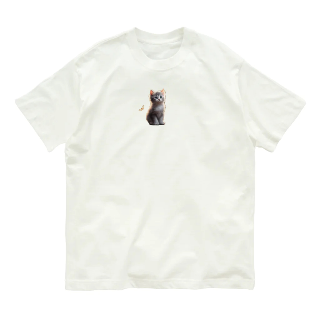 LuuuNのにゃんこ猫 オーガニックコットンTシャツ