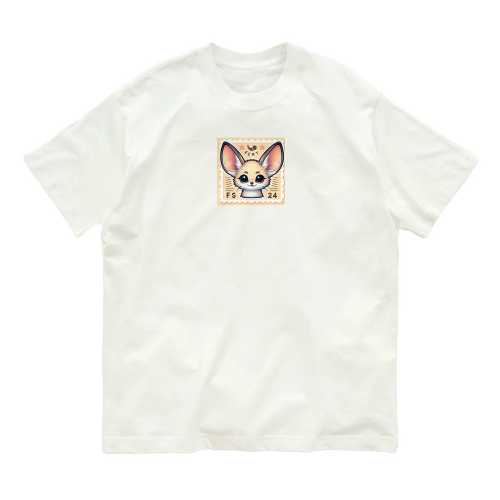 ゆうちゃんNFTいいねの耳長が可愛いフェネックちゃん32 オーガニックコットンTシャツ