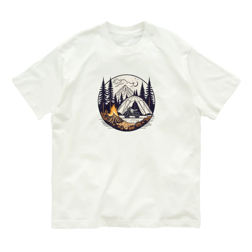 shime_savaの焚火とキャンプとバイクと Organic Cotton T-Shirt