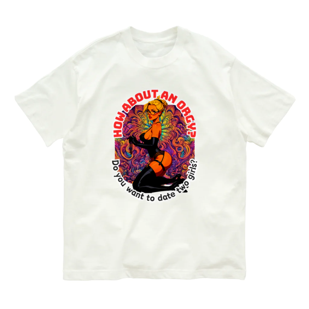 Donky Goriのメガネのおねえさん オーガニックコットンTシャツ