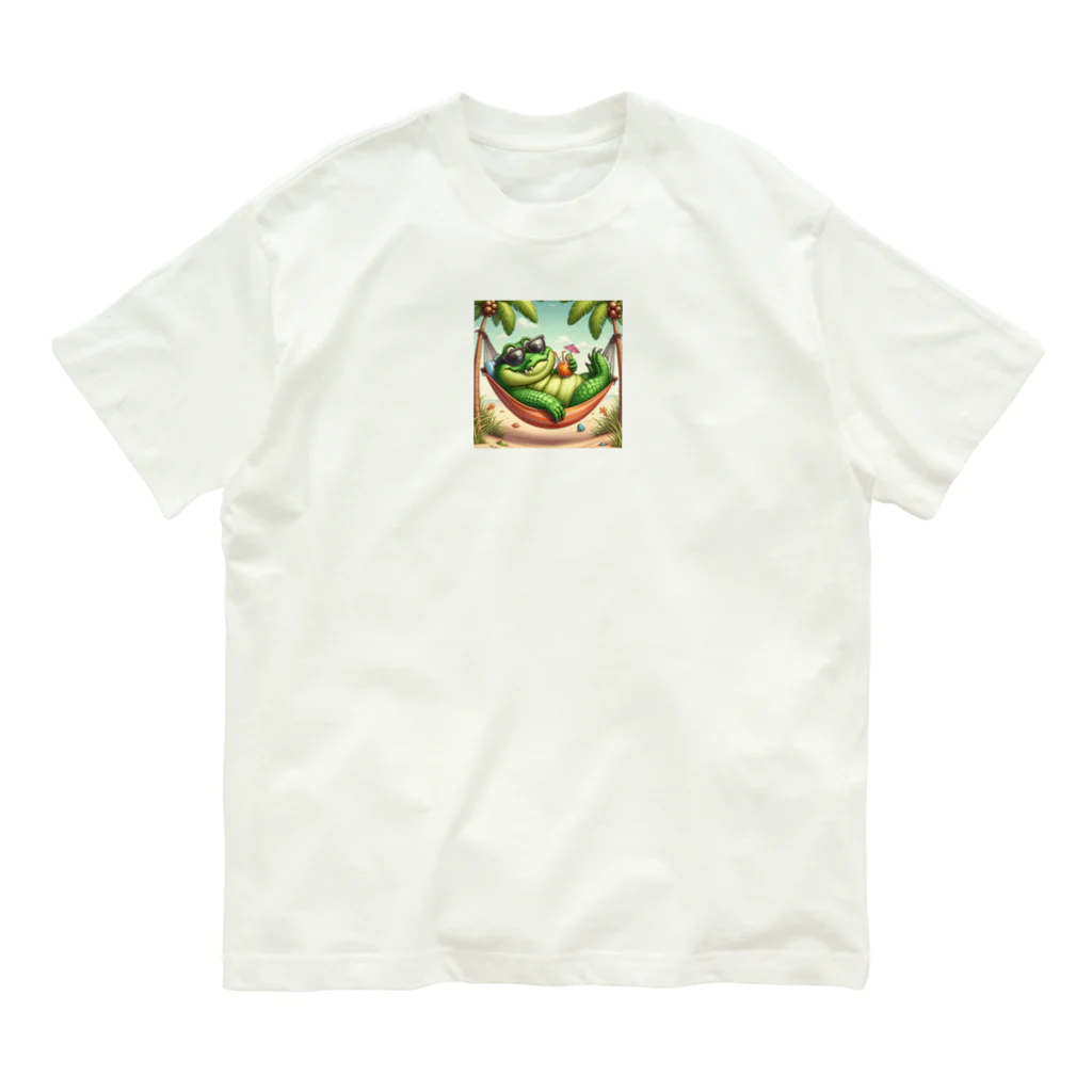 アミュペンののんびりとくつろぐワニの姿 Organic Cotton T-Shirt