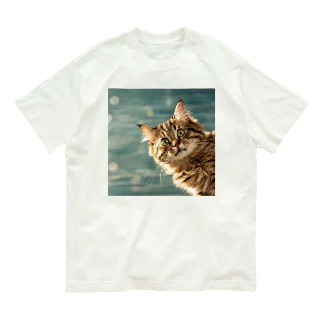 ronstr_のちらりキャット Organic Cotton T-Shirt