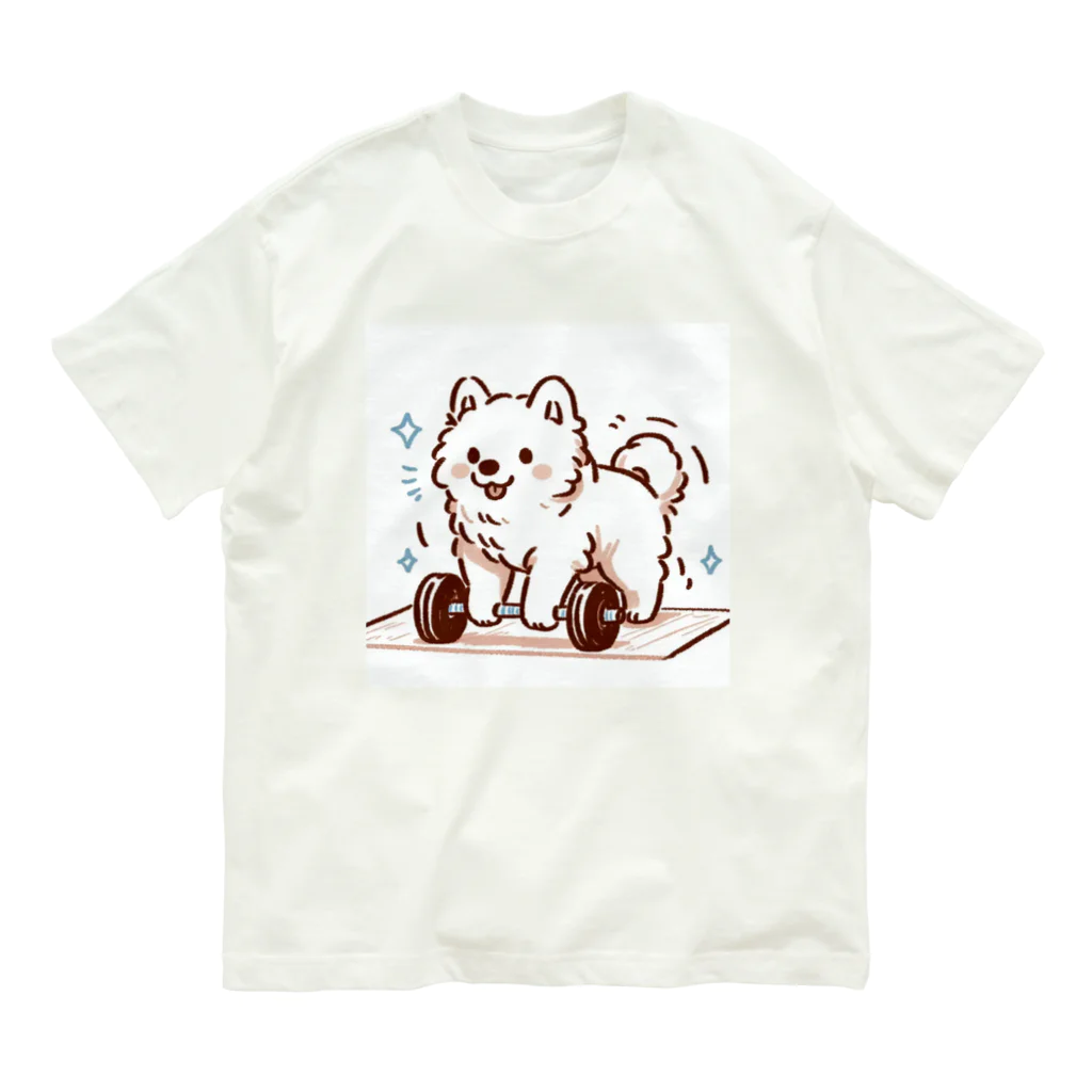 ke__to_isurugiの筋トレサモエド犬(女性向け) Organic Cotton T-Shirt