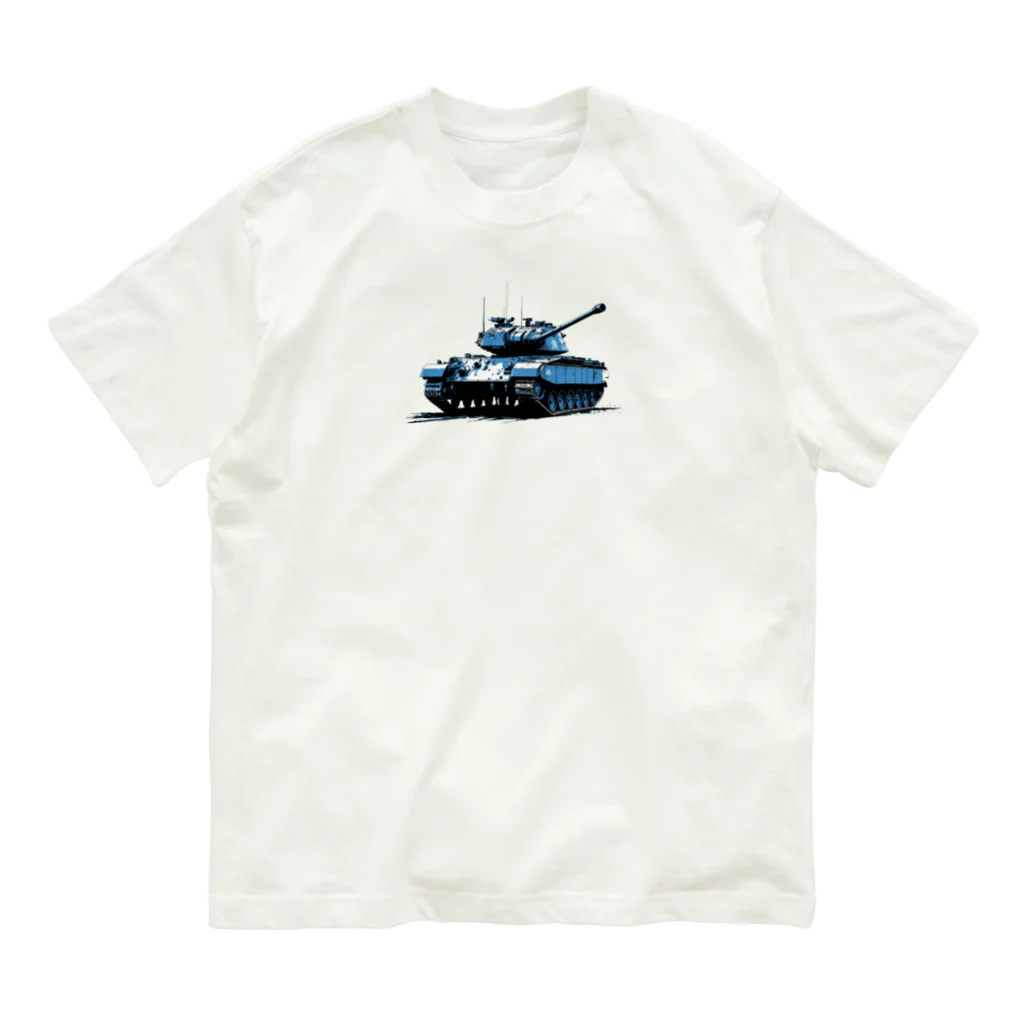 mochikun7の戦車イラスト01 オーガニックコットンTシャツ