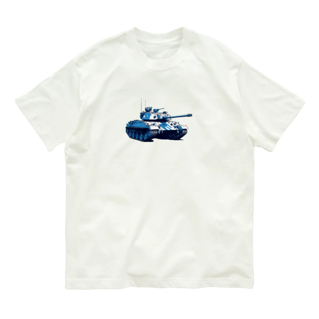 mochikun7の戦車イラスト04 オーガニックコットンTシャツ