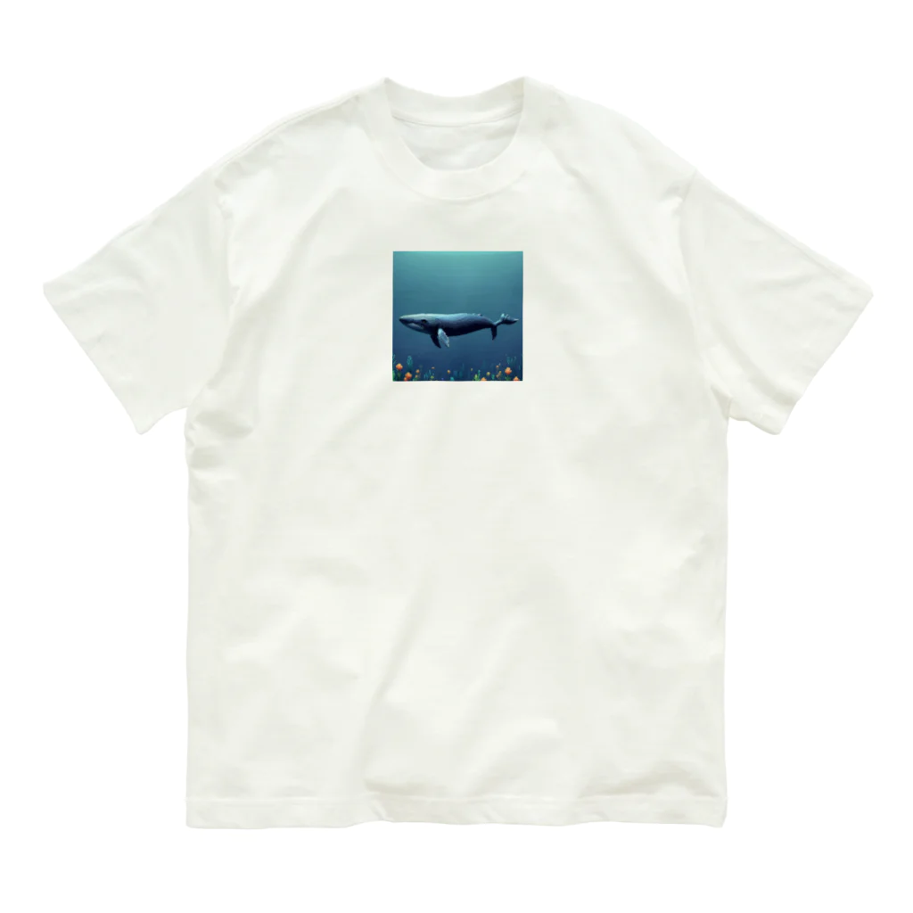 takekoputaの海中を泳ぐクジラのひれ オーガニックコットンTシャツ