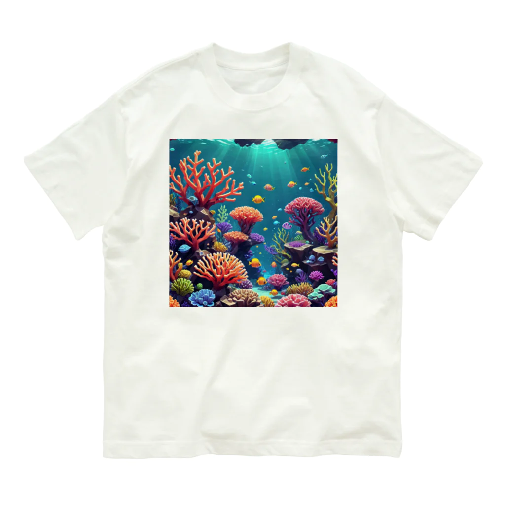 asuto_20のローポリ風サンゴ Organic Cotton T-Shirt