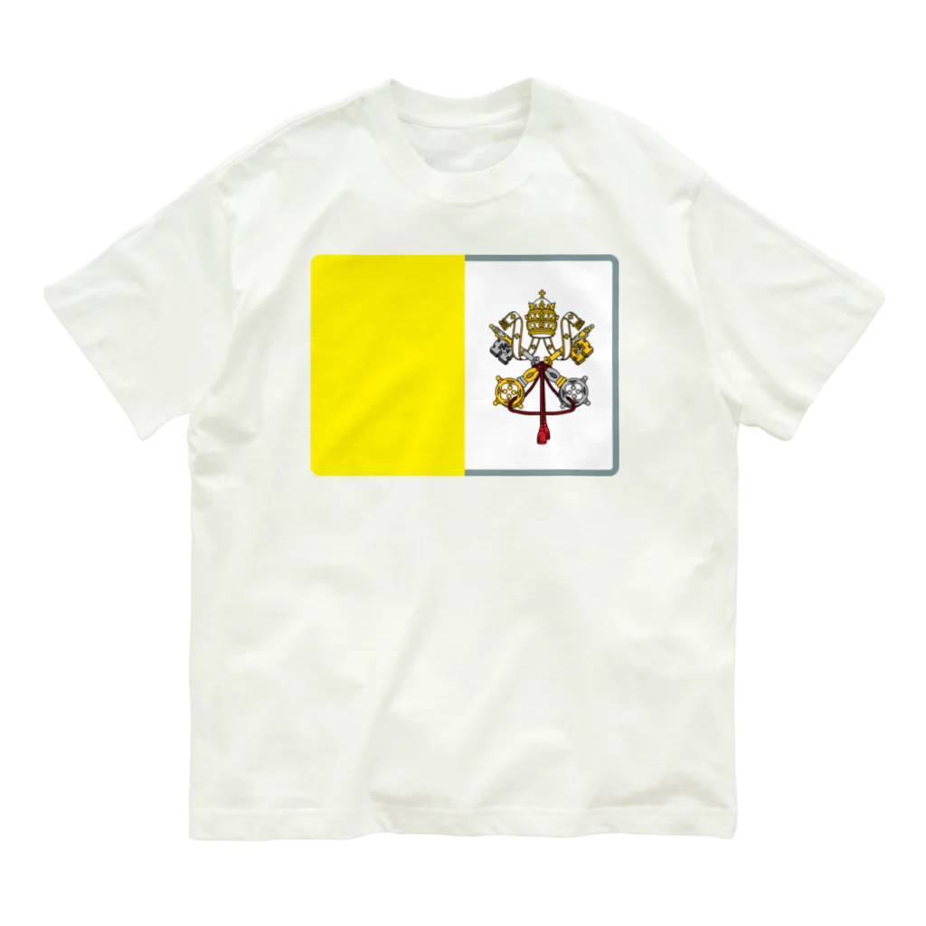 お絵かき屋さんのバチカンの国旗 Organic Cotton T-Shirt