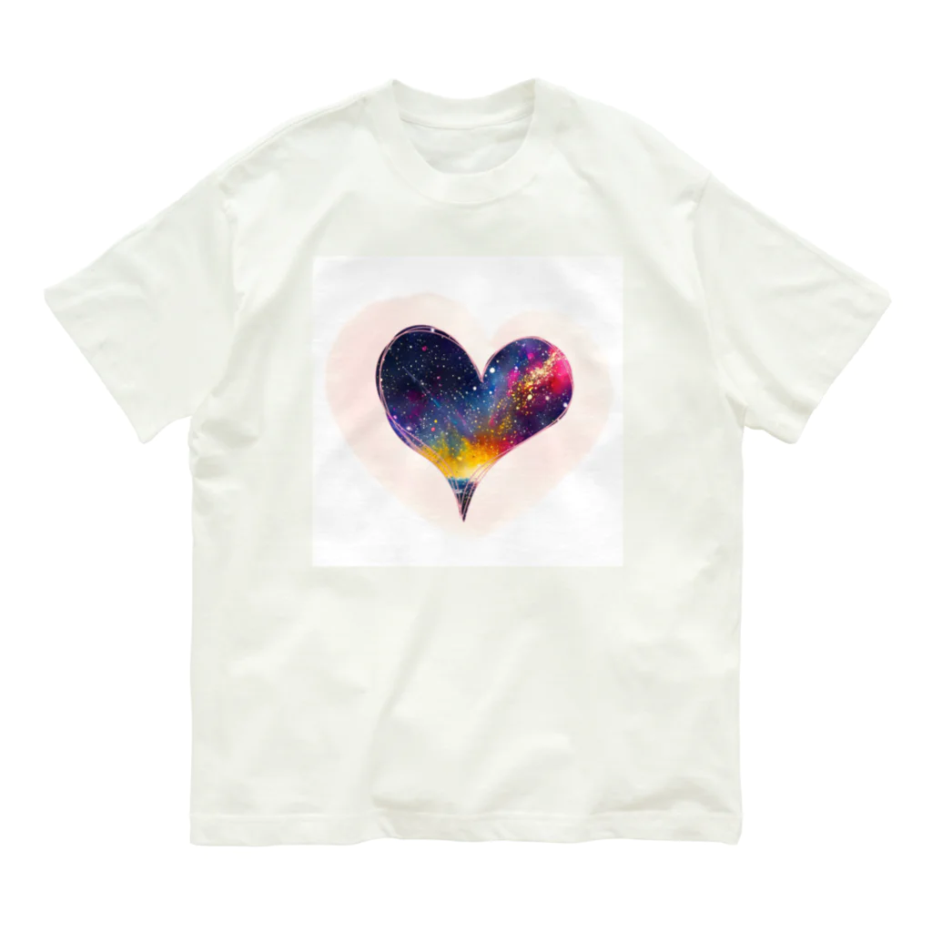 bittersweetの彩りハート銀河ペイント Organic Cotton T-Shirt