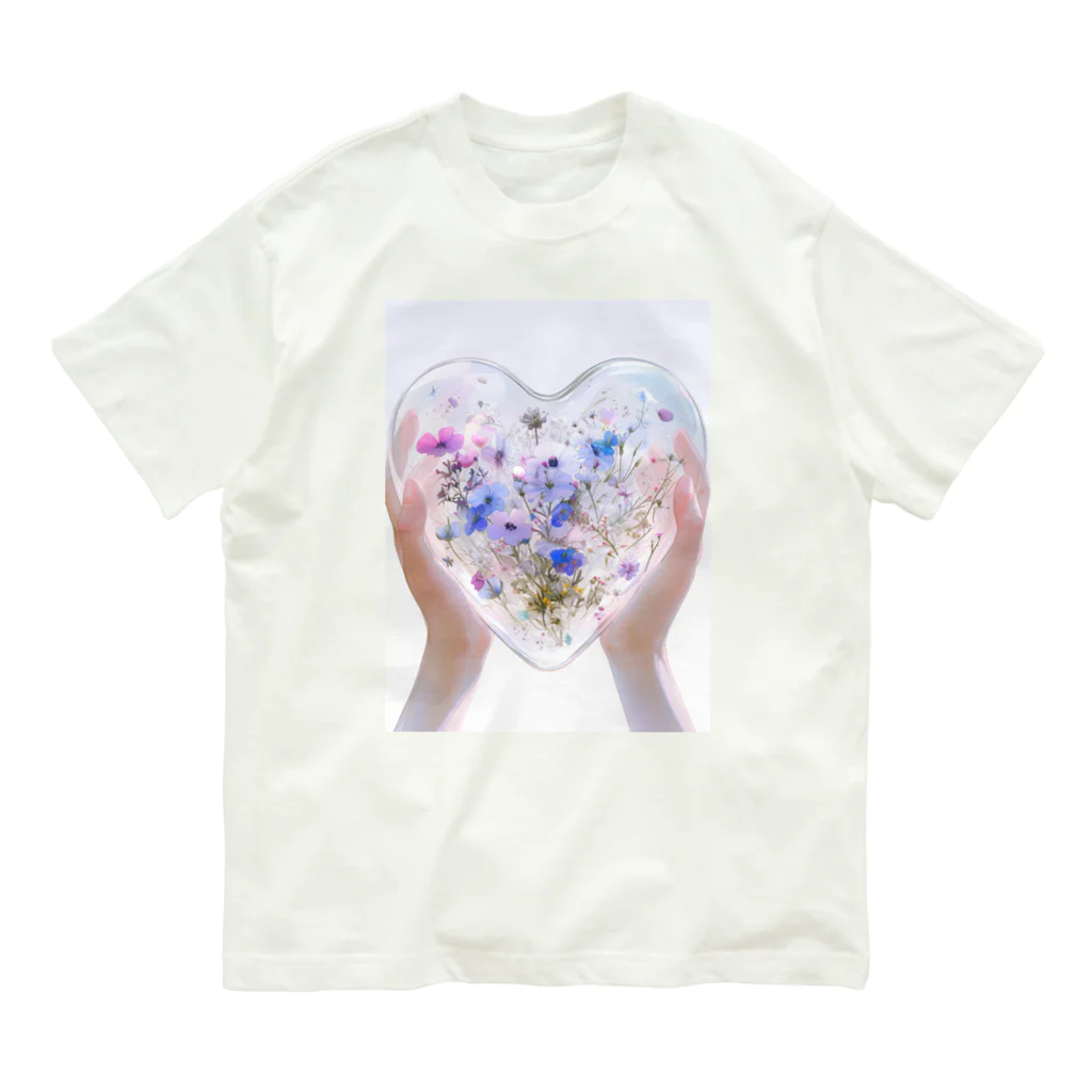 AQUAMETAVERSEのクリスタルの中に押し花がある　なでしこ1478 Organic Cotton T-Shirt