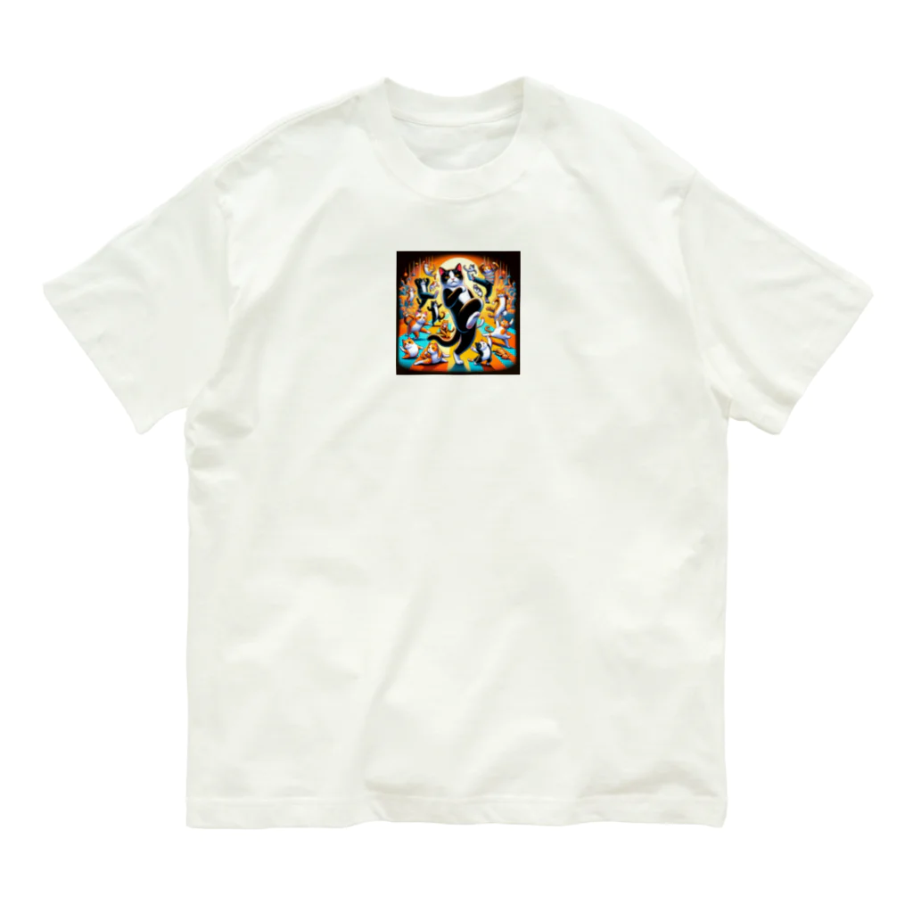 CatCraftsの猫のダンスパーティー Organic Cotton T-Shirt