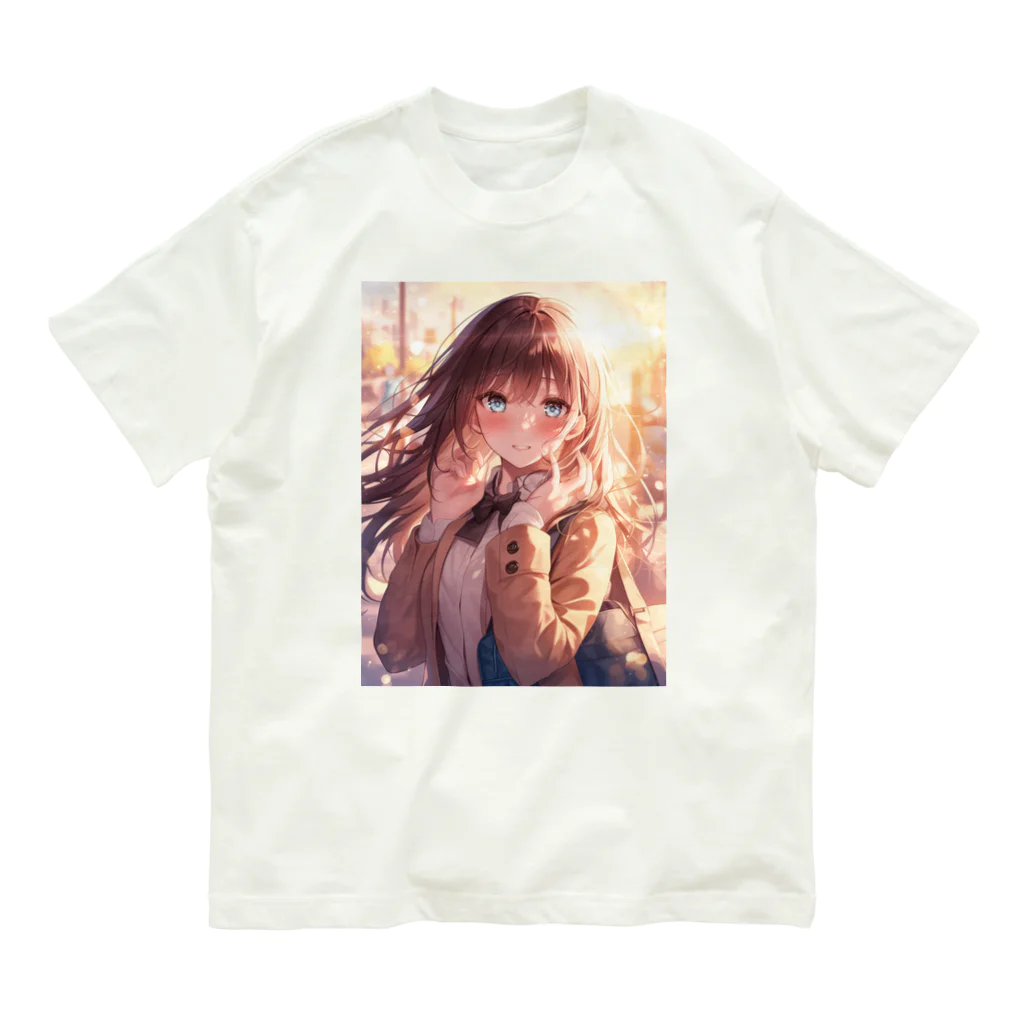 AQUAMETAVERSEの少女の恋思い　なでしこ1478 オーガニックコットンTシャツ