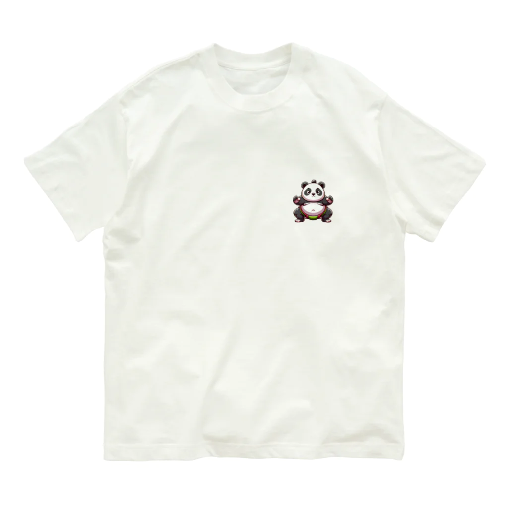 アニマルホビーズの相撲パンダ Organic Cotton T-Shirt