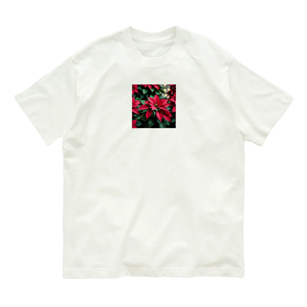 yohiti193の赤いポインセチア Organic Cotton T-Shirt