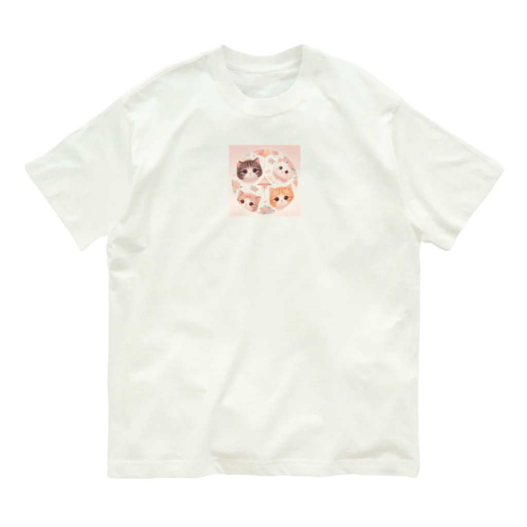 blueショップのかわいい子猫たちに見つめられて オーガニックコットンTシャツ