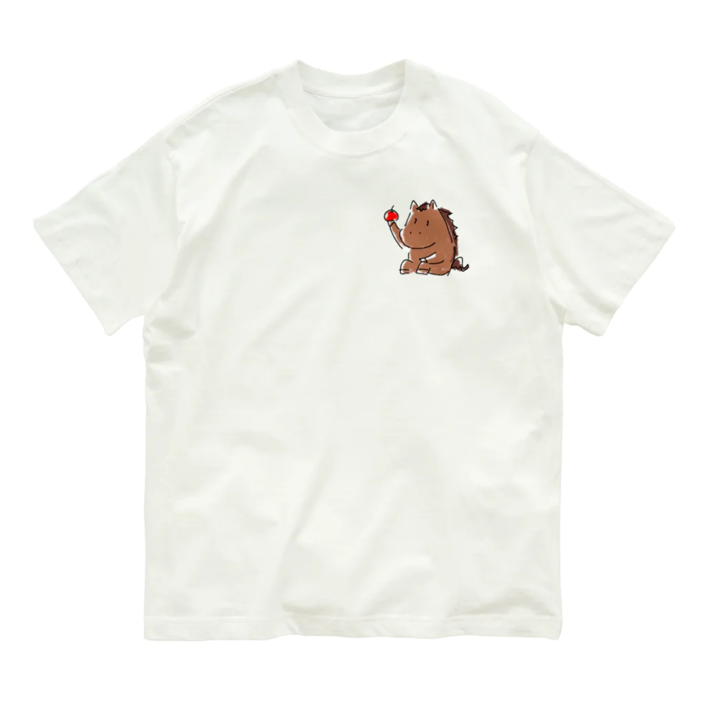 アナ５３ショップの【春・夏用】体育座りするお馬『アナ５３』 Organic Cotton T-Shirt