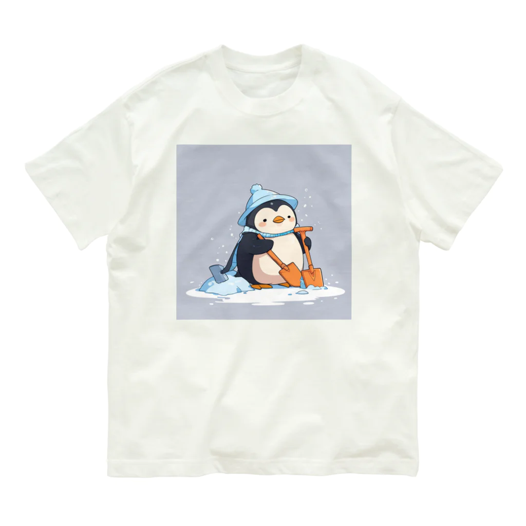 ganeshaのかわいいペンギンとおもちゃのシャベル Organic Cotton T-Shirt