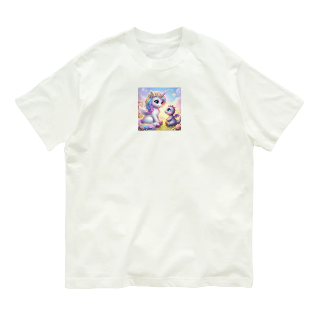 narunaru06のファンタジーなかわいい動物のキャラクターグッズです オーガニックコットンTシャツ