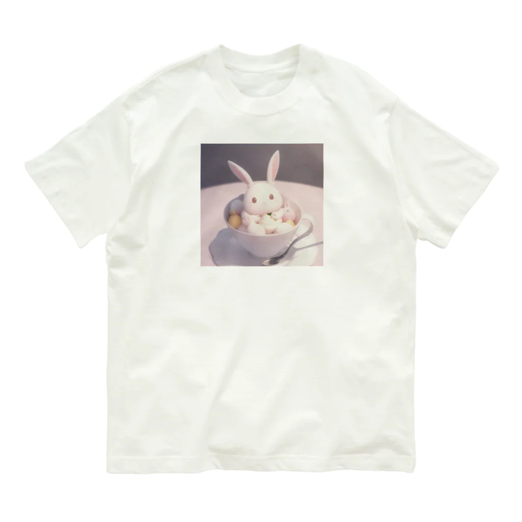 nakayan33のアイスカップうさ オーガニックコットンTシャツ