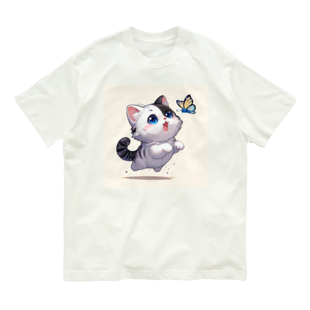 yos-1292583のねこニコばん オーガニックコットンTシャツ