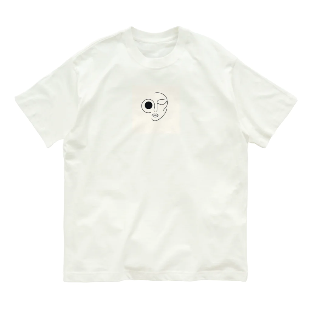 pasupasuの線の人　正面 オーガニックコットンTシャツ