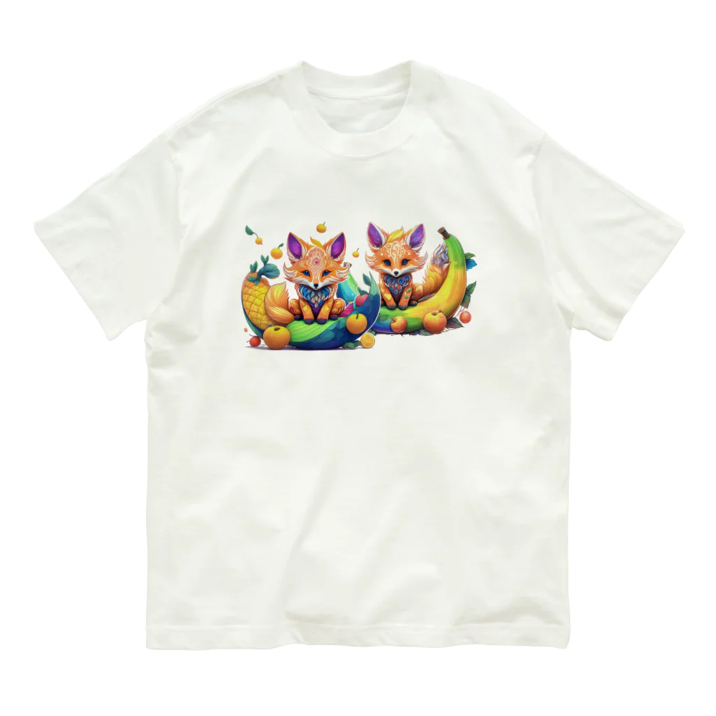 mogworl worksのGrimmit（Fox） オーガニックコットンTシャツ