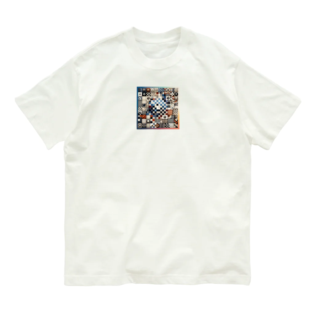 Yuki-ingの多様なチェック柄 Organic Cotton T-Shirt